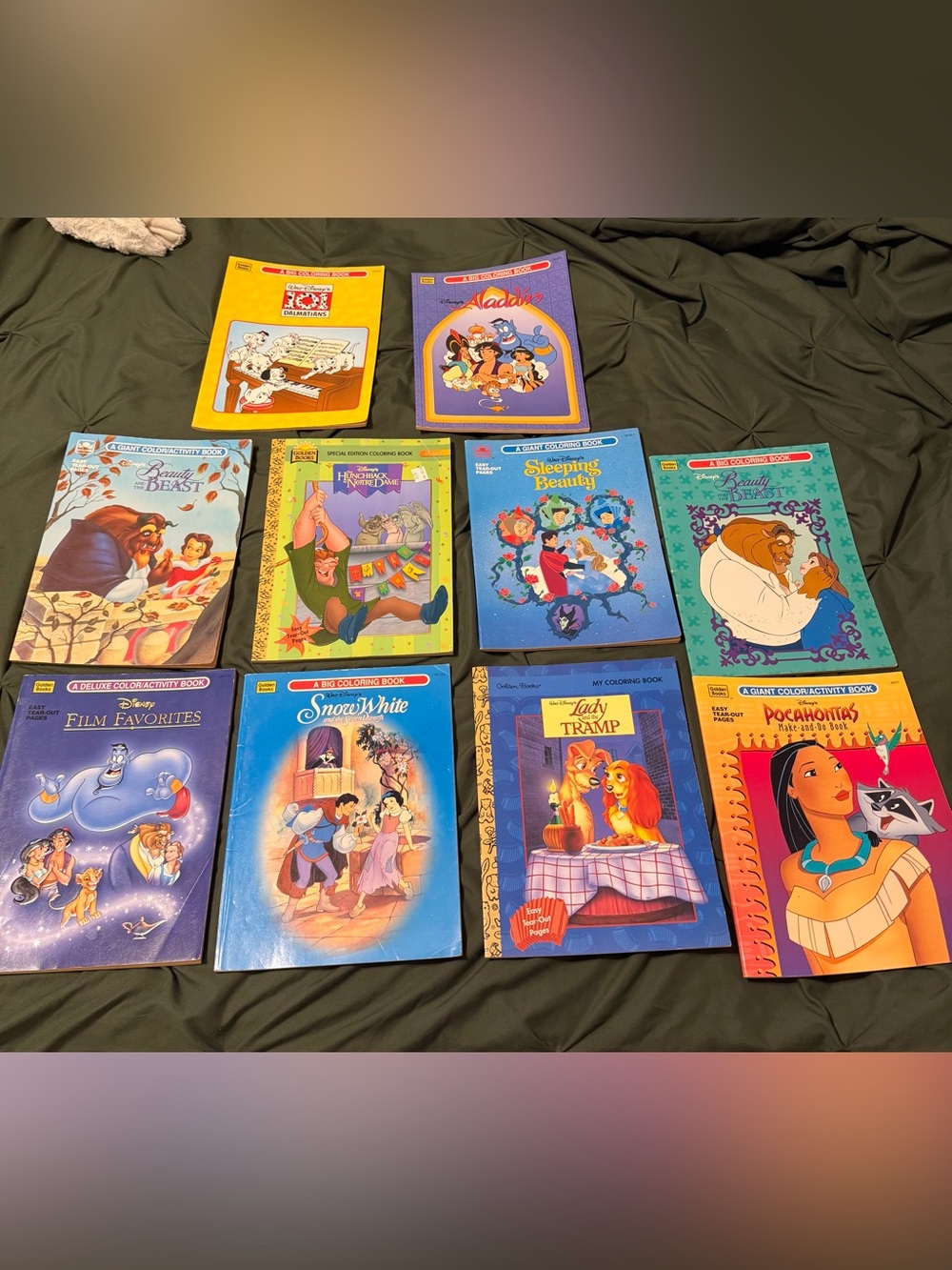Vintage Collectable Little Golden Books Disney Coloring Book Bundle of 10
